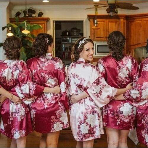 Bridesmaid robes,floral robe,Satin robe, wedding Robe,bride robe, women silky robe A2400