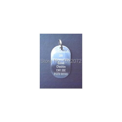 Custom Large Stainless Steel Dog Tag & Ring For The Extra Large Dog Pet tag necklace FH890217