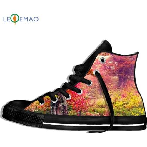 Walking Canvas Boots Shoes Breathable Bamboo Forest Style Plimsolls Japan Streetwear Cool Graphic Sport Shoes Classic Sneakers
