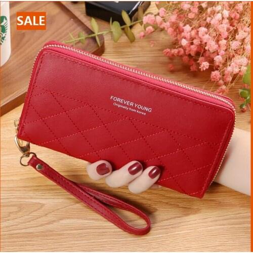 Korean Version Contrast Leather Women Purse Business Casual Zipper Tassel Long Wallet Credit Card Holder Coin Purse For Women