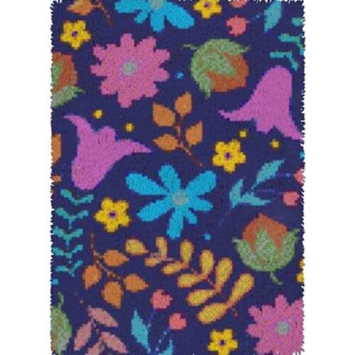 Latch hook rug with Pre-Printed Pattern canvas for embroidery Embroidery kits Cross stitch Hobby and needlework Tapestry Flowers