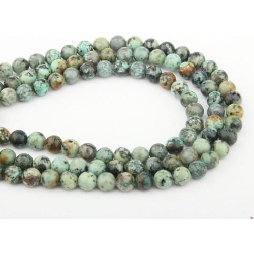 Round Natural Stone Beads Africa Turquoises for Jewelry Making Beadwork DIY Bracelet Necklace 4/6/8/10/12mm