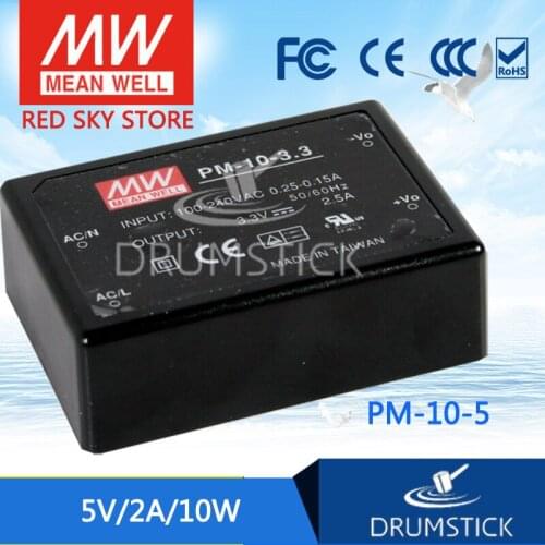 Kindly MEAN WELL 6Pack PM-10-5 5V 2A meanwell PM-10 5V 10W Switching Power Supply