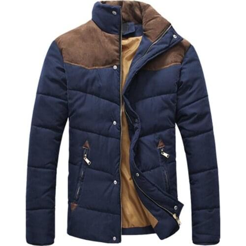 Clothing Winter Jacket Men Warm Causal Parkas Cotton Banded Collar Winter Jacket Male Padded Overcoat Outerwear ,Ya332