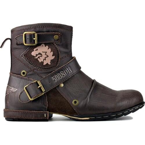 2020 spring autumn OTTO ZONE Western Boots Genuine Leather Mens Motorcycle Boots Ankle Boots Mens Casual Boots 5008-1-N-D