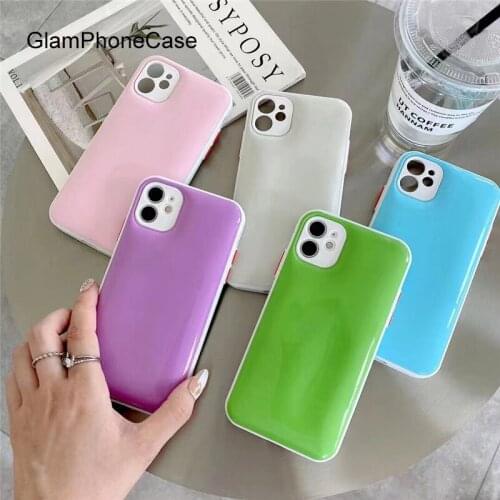 GlamPhoneCase Pinch solid color Phone Case For iPhone12Pro/max 11Pro/Max XS Max XR Soft Silicone Cover For iPhone11 7 8Plus Case