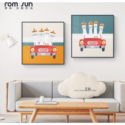 Nodic cartoon cars canvas painting posters and print cute lovely wall art Pictures for Living Room Bedroom kids room Home Decor