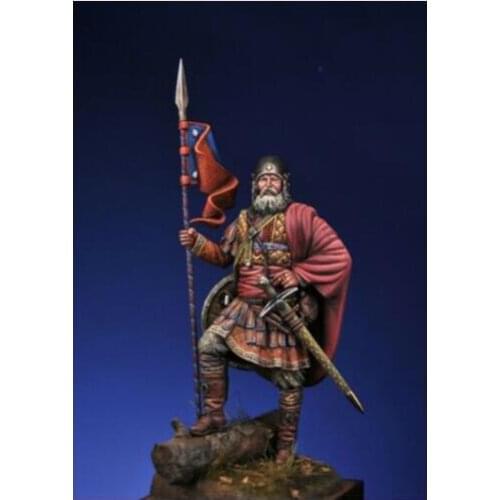 New Unassembled 1/24 75MM ancient warrior Russia stand 75 mm Resin Figure Unpainted Model Kit