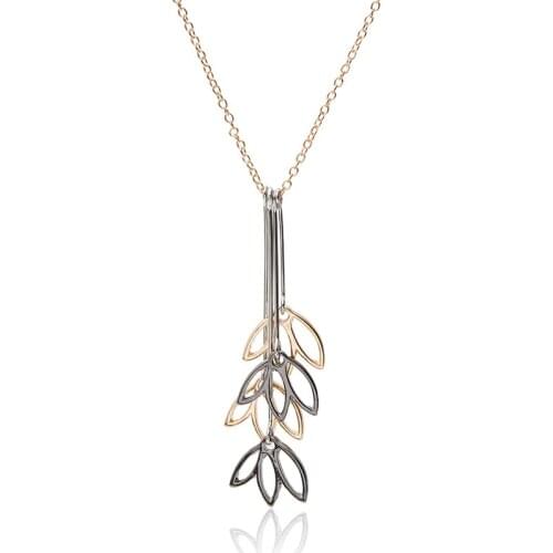 Pendant Necklace For Women To Create A Fashionable New Hot Korean Version Of The Alloy Leaves Zinc Alloy Jewelry Necklace