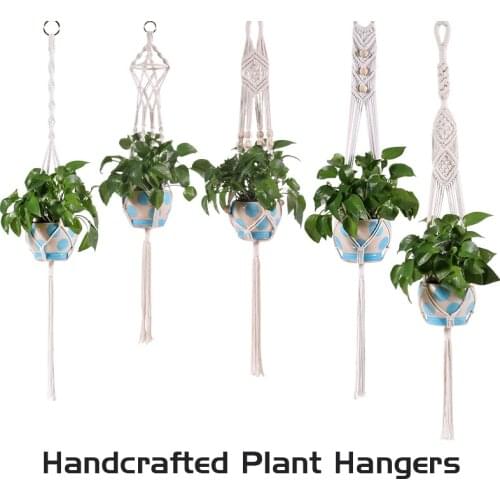 Hanging Baskets 100% cotton Handmade Plant Holder Macrame Plant Hanging Flowerpot Wall Decor handcrafted plant hangers