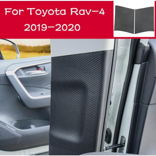 Seat Belt Buckle Protection Pad Interior B-pillar Leather Scratch-resistant Soundproof for Toyota RAV4 RAV-4 2019 2020 2021