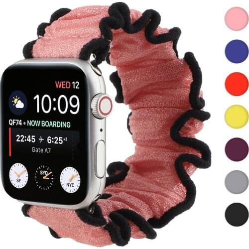 Scrunchie Strap for Apple watch band 44mm 40mm correa iWatch 38mm 42mm belt Solo Loop watchbands bracelet for series 6 SE 5 4 3