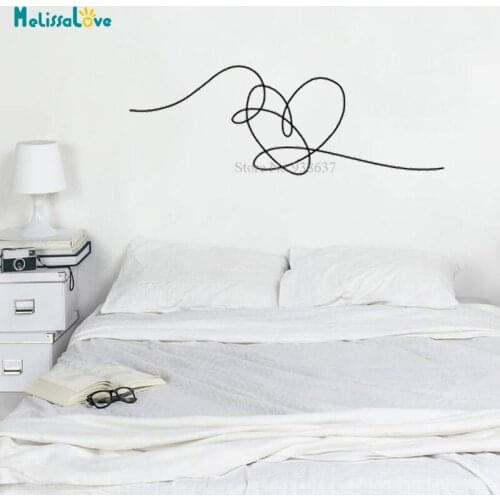 Heart One Line Art Creative Design Minimalist Decor Outlines Living Room Home Modern Decal Removable Vinyl Wall Stickers BD668