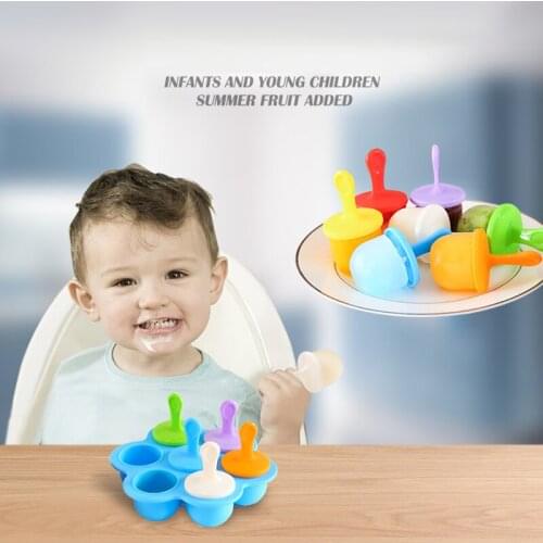 Silicone Mini Ice Pops Mold Ice Cream Popsicle Molds Child DIY Supplement Tool Food For Kids Baby Fruit Shake Ice Mold