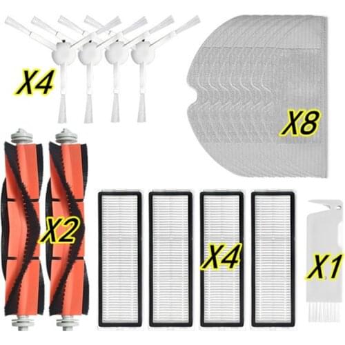 19PCS Hepa Filter Main Side Brush Mop Rag Replacement for Xiaomi Mijia 1C 2C 1T / STYTJ01ZHM Robotic Vacuum Cleaner Parts