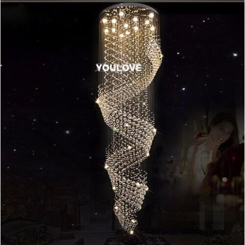 Modern Spiral Crystal Chandeliers Lights Fixture K9 Crystal Droplight Home Indoor Lighting Hotel Restaurant Lamps D60/80/100cm