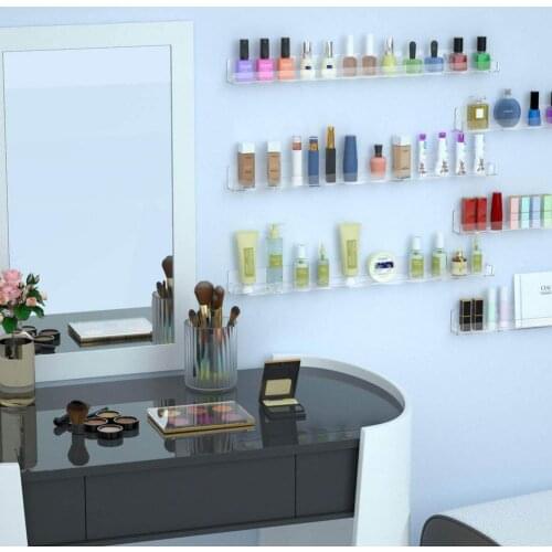 6 Layer Nail Polish Display Rack Transparent Acrylic Storage Holder Nail Art Tools Lipstick Organizer Wall-mounted Shelf