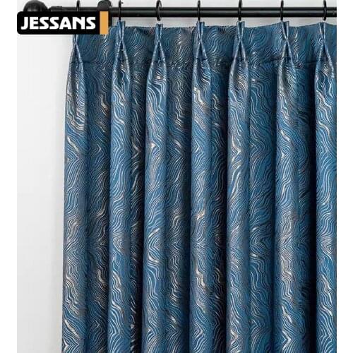 Light Luxury Nordic Simulation Silk Jinshan Yinshan Jacquard Curtains for Living Room Bedroom Modern Minimalis Curtain Custom