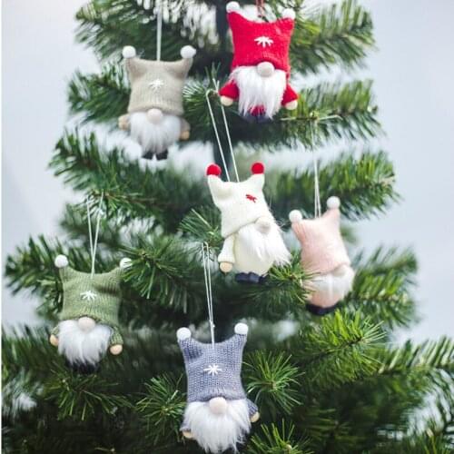 Christmas Tree Decorations Wool faceless doll Xmas Ornament Doll Pendant Hanging Home Party Pendant Decor Prop Gifts Supplies