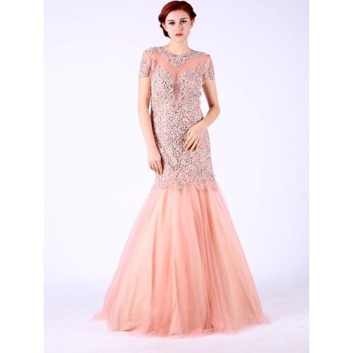 Evening Dresses Long 2020 Beading Tulle Mermaid Formal Dress Gowns Party Dresses Robe De Soiree