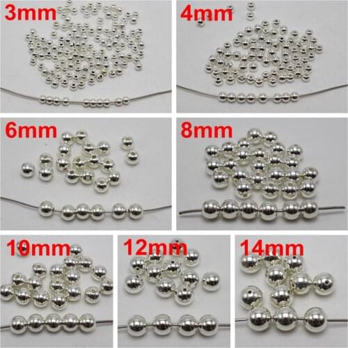Bright Metallic Acrylic Smooth Round Beads 3mm 4mm 6mm 8mm 10mm 12mm 14mm