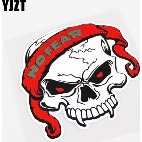 YJZT 11.5CM*11CM NO FEAR Skull Personality Car Window Stickers Decal PVC 13-1088