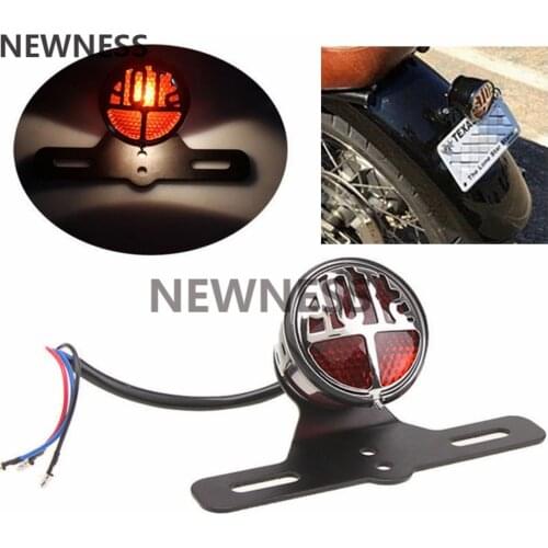 Retro "STOP" Miller Taillights Number License Plate Rear Lamp Brake Stop Light For Harley Bikes Choppers Bobber Chooper Custom