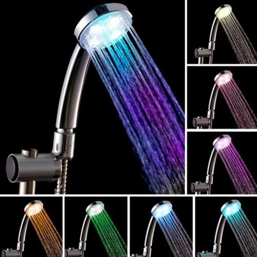 1pc 7Color Changing Shower Head Led Light Glowing Automatic Changing Automatic Handheld Water Saving for Shower Bathroom Decor