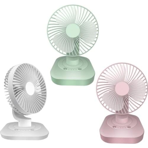 3000mAh USB Rechargeable 120 Degree Oscillation Desk Fan 3 Gear Shaking Head Fan for Home Office Dormitory Outdoor Camping 19QE