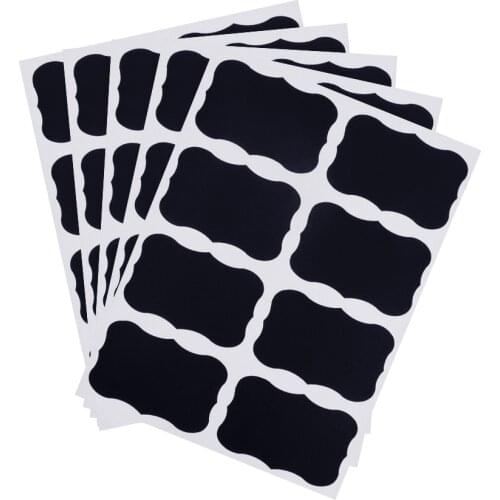 32-128pcs Glass Jar Bottle Tags Sticker Chalkboard Home Kitchen Jars Sticker Blackboard Shape Home DIY Stickers Labels Stickers