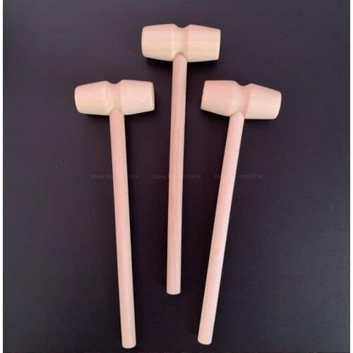 5 Pieces Mini Natural Wooden Hammer Mallet for Dollhouse Playing House Supplies 140x43x19mm