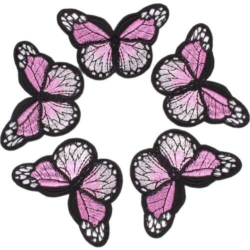 6pcs/lot Embroidered Iron On Backing Butterfly Patches Embroidery Animal Stickers for Girl Clothes Bags Dress Hats Coats Pants