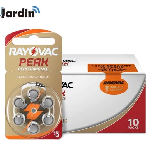 60 Pieces Rayovac Peak Zinc Air Hearing Aid Batteries 13A A13 13A 13 P13 PR48 Battery for BTE Hearing aids
