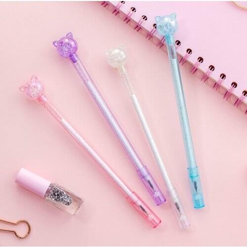 60pcs Kawaii Gel Pens Cute Glitter Pig Pens for School Office Supplies Cute Animal Pen for Kid Gift Adorable Korean Stationary