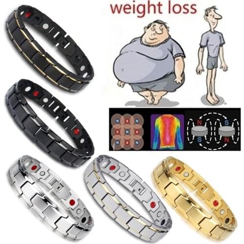 Body Slimming Weight Loss Anti-Fatigue Healing Bracelet Hematite Beads Stretch Bracelet Magnetic Therapy Bead Slim For Men Women