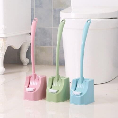 Double-sided Toilet Brush Set Toilet Cleaning Brush Dead Angle Decontamination with Base Long Handle Brush