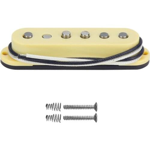FLEOR Staggered Alnico 5 Vintage Single Coil Pickup Neck Electric Guitar Pickup Guitar Parts Yellow