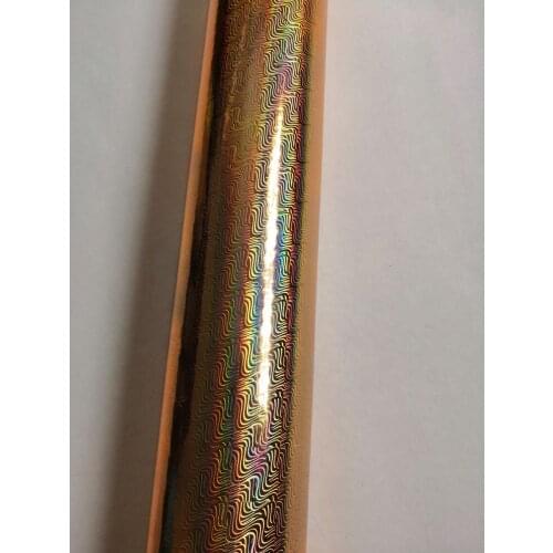 Holographic foil gold color wave pattern A48 hot stamping on paper and plastic 64cm x 120m