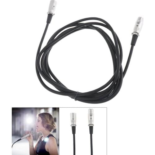 2m 3 Pin XLR Male to Female Microphone Extension Cable Audio Extension Cables Cord Wires Line Black for Microphone 6mm