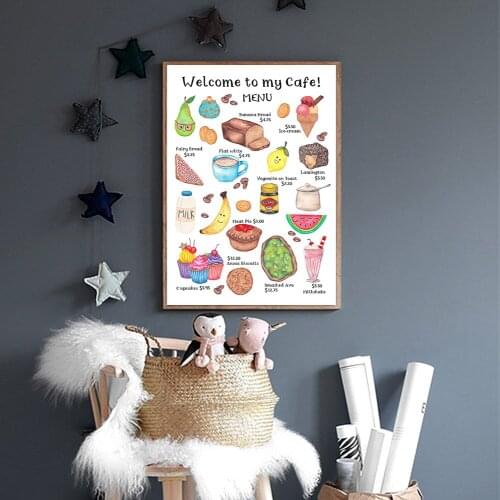 Fruit Alphabet Poster Educational ABC Letter Canvas Painting Baby Gift Wall Art Print Picture For Kids Room Boho Nursery Decor