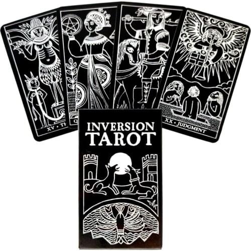 Tarot Cards Inversion Tarot In A Tin Tarots Deck In English with Book Rider Oracle Playing Games Gifts for Friends 78Pcs 2021New