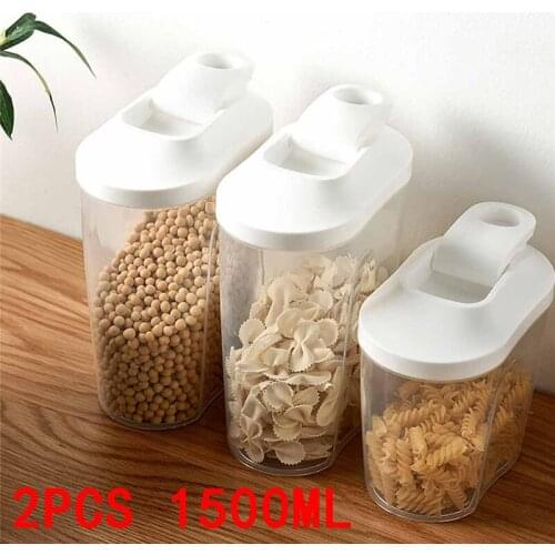 Creative Cover Cereal Grain Storage Boxes Scaled Cup Cover Plastic Kitchen Food Bean Rice Storage Box Container Organizer
