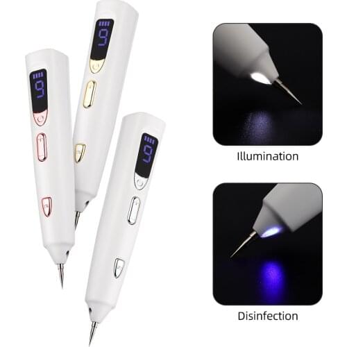 Double Lights LCD Plasma Pen Mole Dark Spot Remover for Face Body Tattoo Wart Freckle Removal 9 Levels Laser Pen Skin Care Tool