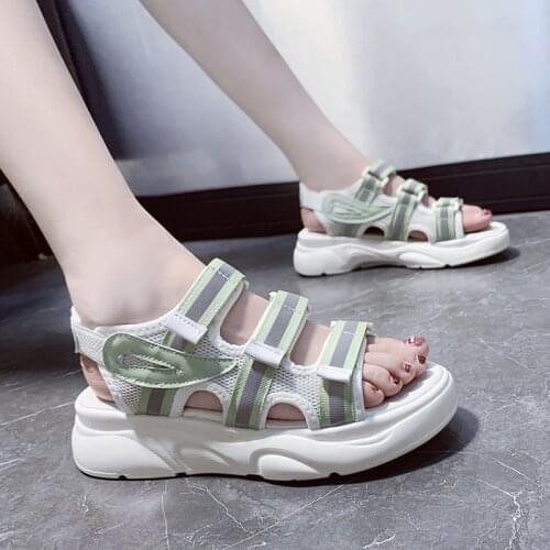 Summer New Breathable Casual Beach Womens Shoes Fashion Open Toe Sports Sandals Outdoor Flat Non-slip Womens Sandals35-40