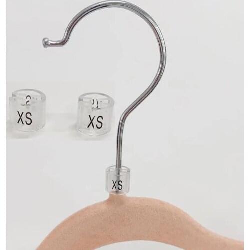 100 pcs S to XXL pre-printed Transparent Plastic Size Marker for Hanger Hanger Size Markers Hanger Accessories snap-on