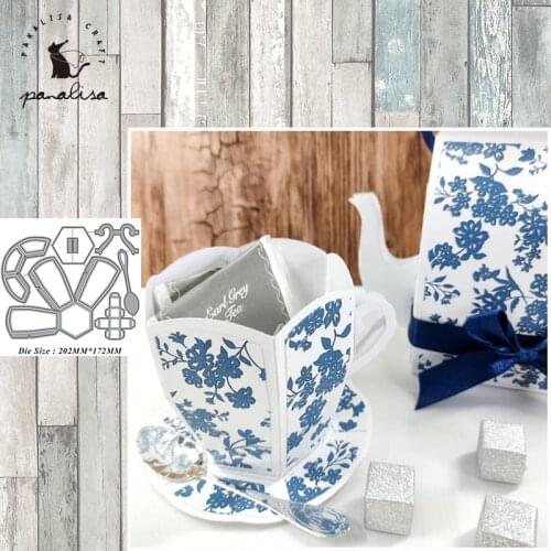 Panalisacraft 3D Tea Cup Metal Cutting Dies Stencils for DIY Scrapbooking/photo album Decorative Embossing DIY Paper Cards