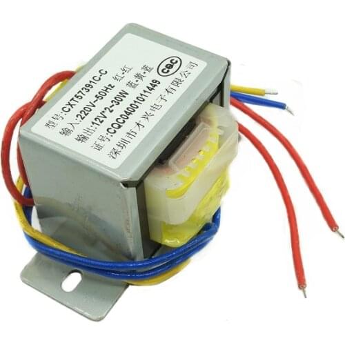 EI57 30W power transformer 220V to 12V × 2 1.2A 1.1A dual 12V transformer power amplifier