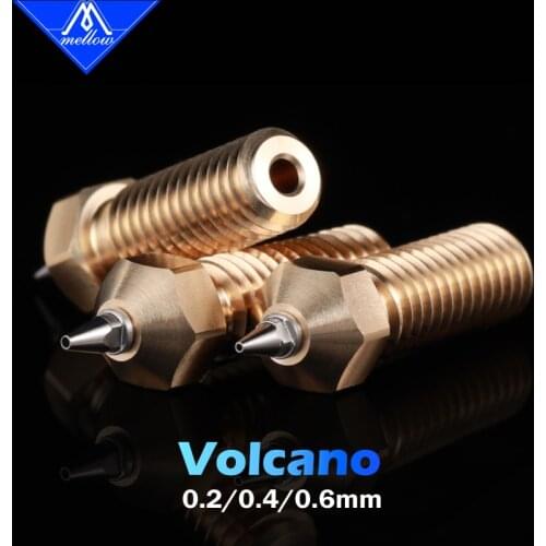 Mellow 1Pcs BS-Volcano Stainless Steel Nozzles For 3D Printers E3D Hotend Nozzle Voron Blv Belt Printer Titan Aero Sidewinder X1