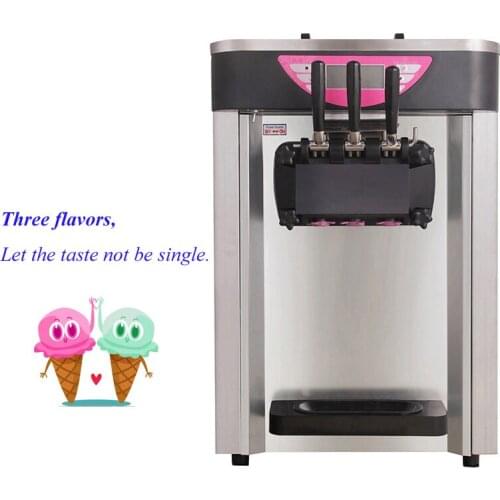 Three Flavors Desktop Two Colors Stainless Steel Soft Ice Cream Machine For Cold Drink Shops Yogurt Ice Cream Machine BJ218S