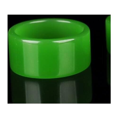 Natural green Hetian Jade Ring Chinese Jadeite Amulet Fashion Charm Jewelry Hand Carved Crafts Gifts for Women Men
